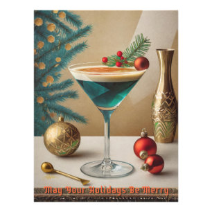 Mid Century Christmas Cocktail Party Happy Hour Photo Print