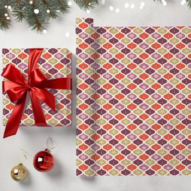 Mid-Century Christmas Snowflake Ornament  Wrapping Paper (Creator Uploaded)