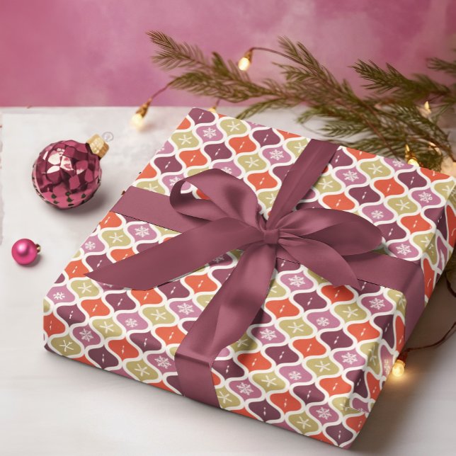 Mid-Century Christmas Snowflake Ornament  Wrapping Paper Sheet (Creator Uploaded)