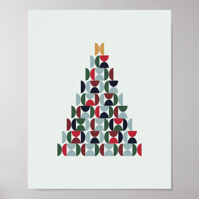 Mid Century Christmas Tree Poster (Front)