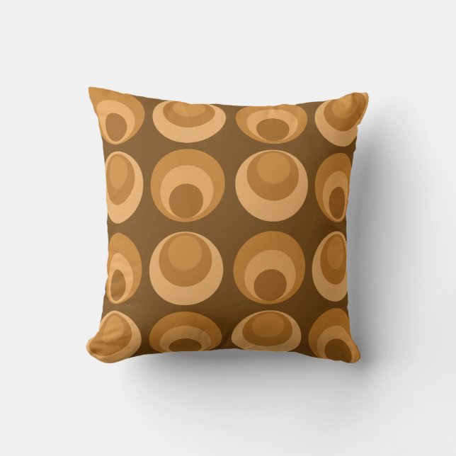 Mid Century Circles Burnt Orange Cushion (Front)