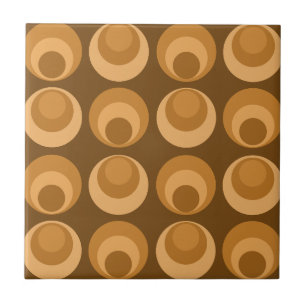Mid Century Circles Burnt Orange Tile