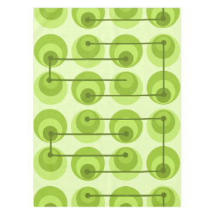 Mid Century Circles Chartreuse Tablecloth