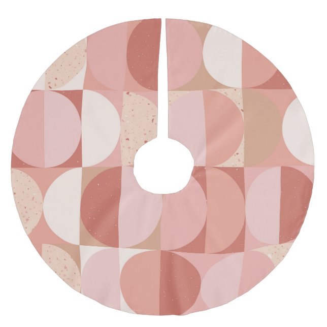Mid-Century Circles: Modern Geometric Pattern. Brushed Polyester Tree Skirt (Front)