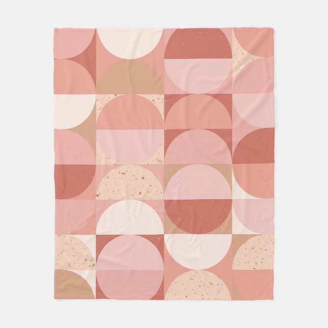 Mid-Century Circles: Modern Geometric Pattern. Fleece Blanket (Front)
