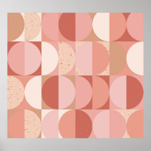 Mid-Century Circles: Modern Geometric Pattern. Poster