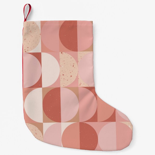 Mid-Century Circles: Modern Geometric Pattern. Small Christmas Stocking (Front)