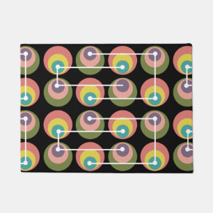 Mid Century Circles Multicolored Doormat