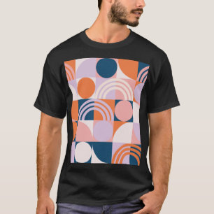 Mid-Century Circles Stripes: Geometric Pattern T-Shirt