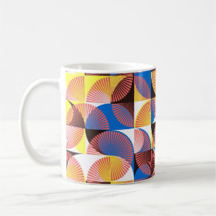Mid-century circles, stripes, vintage tiles coffee mug