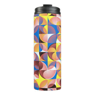 Mid-century circles, stripes, vintage tiles thermal tumbler