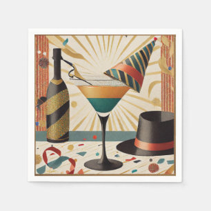 Mid-Century Cocktail Hour - New Years Eve Napkin