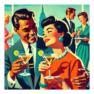 Mid Century Cocktail Party Couples - Mi Amor Photo Print