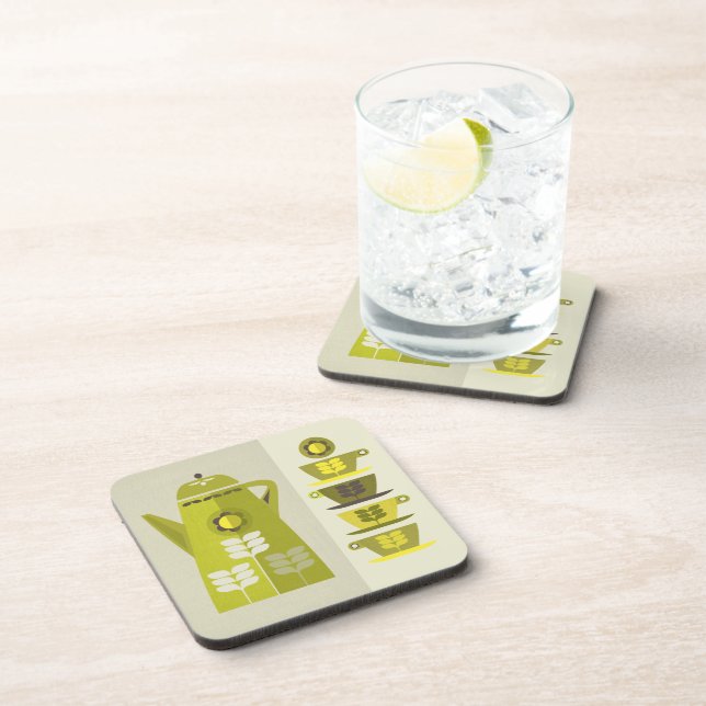 Mid Century Coffee Pot Coasters (Right Side)