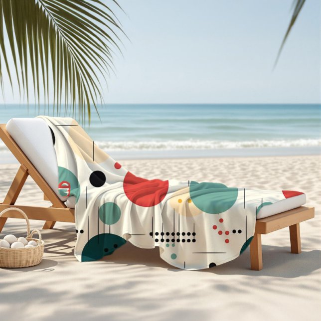 Mid century colorful geometric pattern beach towel (Creator Uploaded)