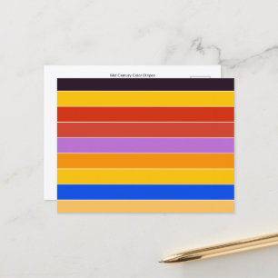 Mid Century Colour Stripes  Postcard