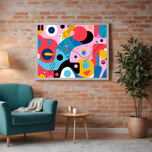 Mid Century Colourful Abstract Art Poster