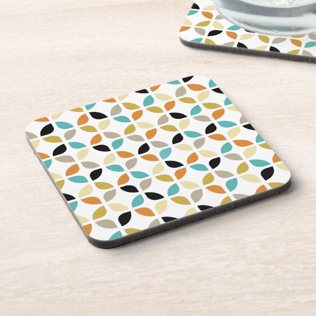 Mid Century Colourful Circles Geometric Pattern Coaster (Left Side)