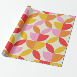 Mid Century Colourful Geometric shapes Wrapping Paper