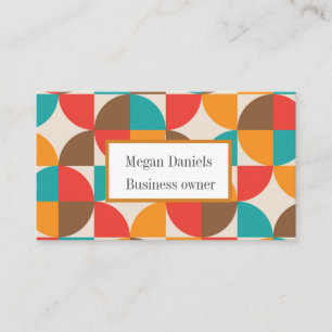 Mid Century Colourful Half Circles Custom Business Card