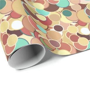 Mid-Century confetti dots - Earth colours Wrapping Paper