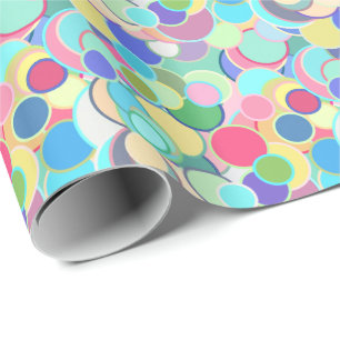 Mid-Century confetti dots - multi pastels Wrapping Paper