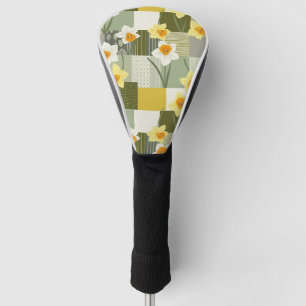 Mid-Century Daffodil Floral Pattern Golf Head Cover