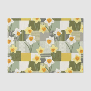 Mid-Century Daffodil Floral Pattern Tissue Paper