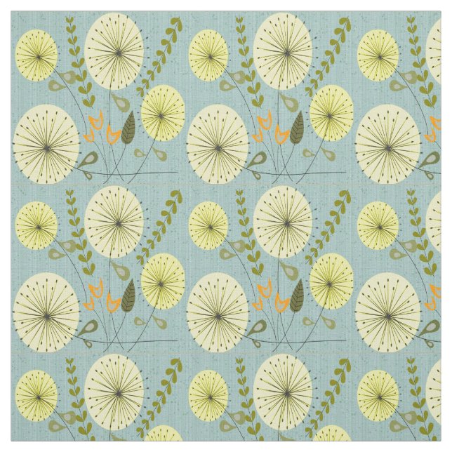 Mid-Century Dandelion Clocks Fabric (Swatch)