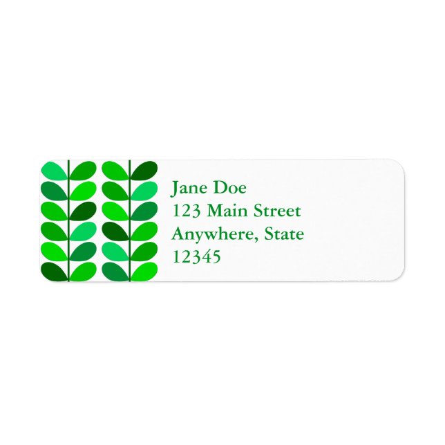 Mid Century Danish Leaves, Emerald and Lime Green (Front)