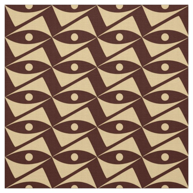 Mid-Century Delta Wings - chocolate & camel Fabric (Swatch)