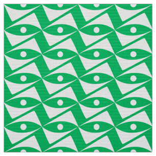 Mid-Century Delta Wings - jade green and white Fabric