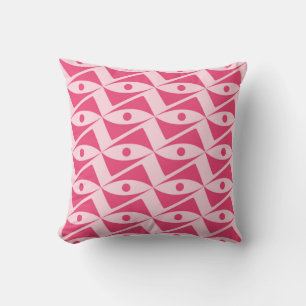 Mid-Century Delta Wings - strawberry pink Cushion