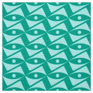 Mid-Century Delta Wings - turquoise & aqua Fabric