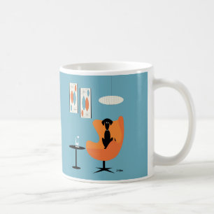Mid Century Dog in Turquoise Room Coffee Mug