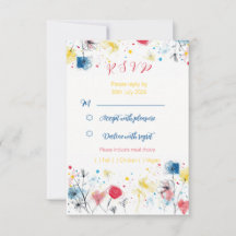 Mid century doodle - RSVP card