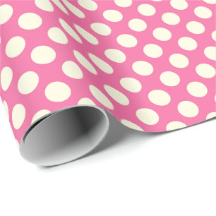 Mid-Century dots - citrus colours, pink Wrapping Paper