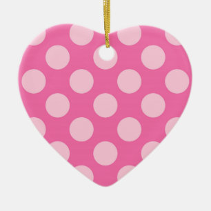 Mid-Century dots - coral pink Ceramic Tree Decoration