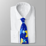 Mid-Century Dreidels Blue Tie<br><div class="desc">Show your style this Hanukkah season with this fun,  retro dreidel design!</div>