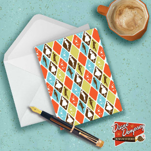 Mid-Century Fashion Silhouettes note cards