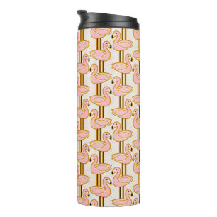 Mid century flamingo thermal tumbler