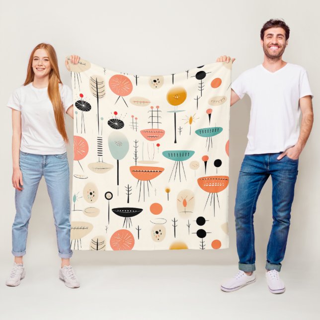 Mid-Century  Fleece Blanket (In Situ)