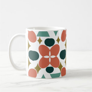 Mid Century Flower Diamond Pattern  Coffee Mug