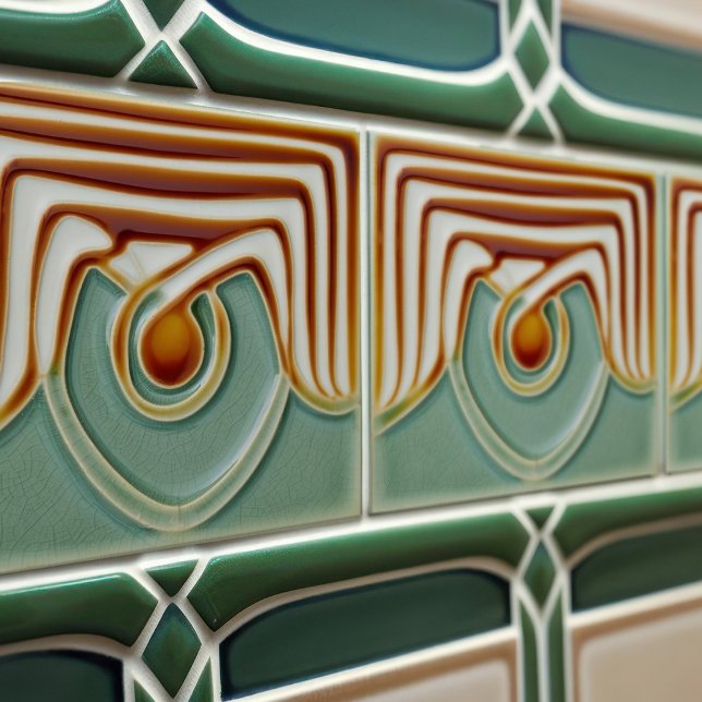 Mid-Century Flower Symmetry Arts Crafts Movement Tile (Creator Uploaded)