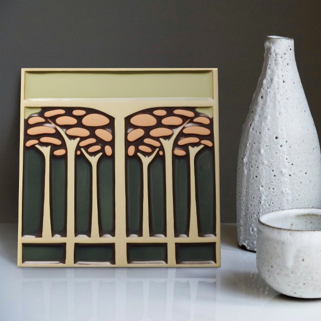 Mid-Century Flower Symmetry Arts Crafts Movement Tile (Creator Uploaded)