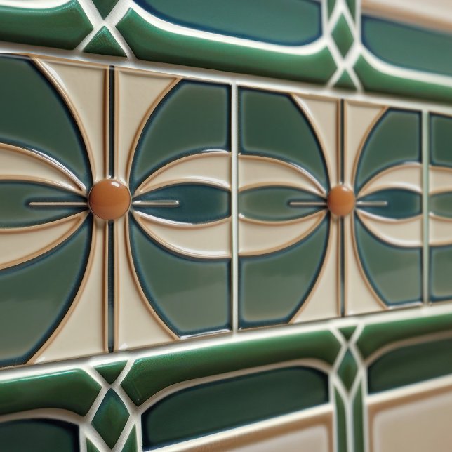 Mid-Century Flower Symmetry Arts Crafts Movement Tile (Creator Uploaded)