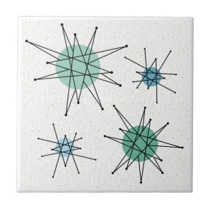 Mid Century Franciscan Starburst 6 Tile