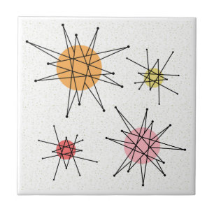 Mid Century Franciscan Starburst 8 Tile