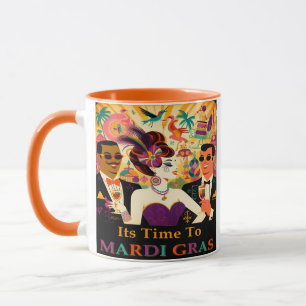 Mid Century Futuristic Mardi Gras Cocktail Party Mug