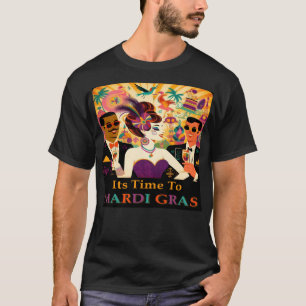 Mid Century Futuristic Mardi Gras Cocktail Party T-Shirt